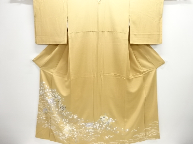 JAPANESE KIMONO / IRO-TOMESODE / EMBROIDERY / FLORAL PLANTS